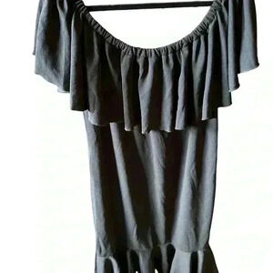 Lularoe‎ 3X black Cici off the shoulder mermaid hem dressNWT. Thick& stretchy.